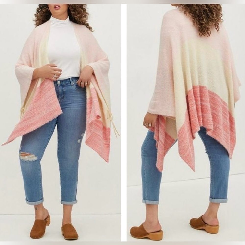 Torrid Colorblock Knit Ruana Multicolor - Picture 2 of 8